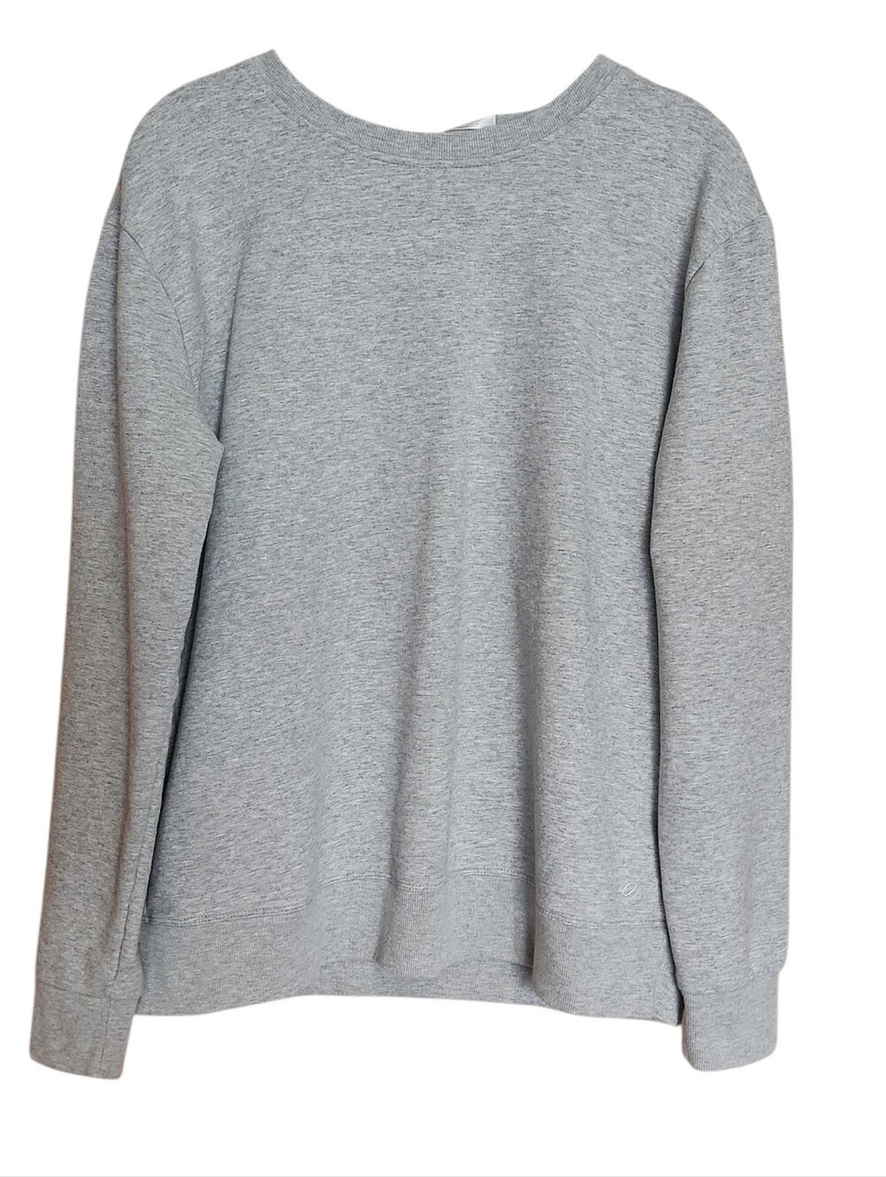 HEATHER GREY CUTOUT BACK RIBBON TIE SWEATSHIRT SIZE LARGE SOFT GIRL AESTHETIC - Picture 2 of 8